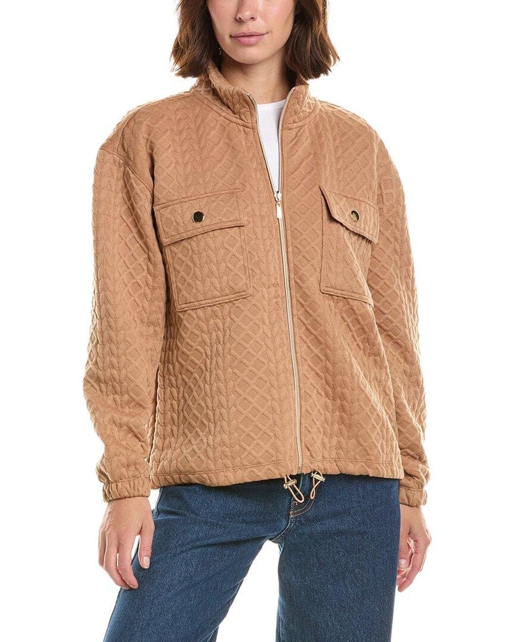 Nanette Lepore Blue Nanette Cable Quilted Cardigan