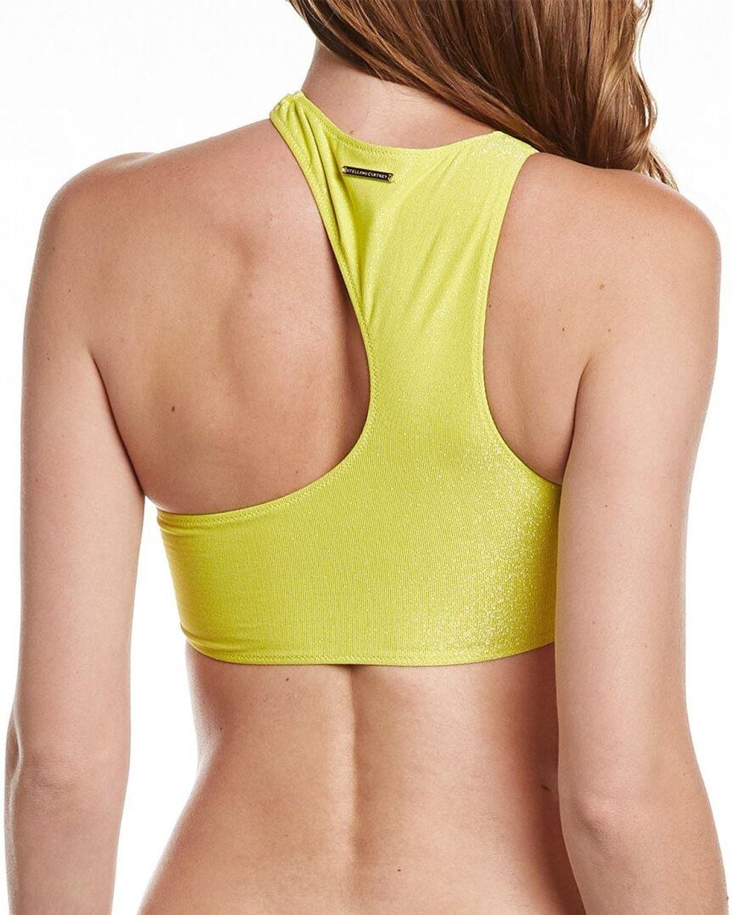 Stella McCartney Green Glittered Asymmetric Bikini Top