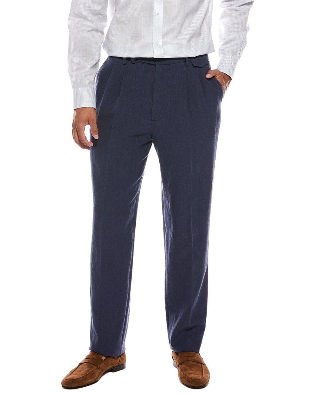 Brunello Cucinelli Blue Linen Trouser for men