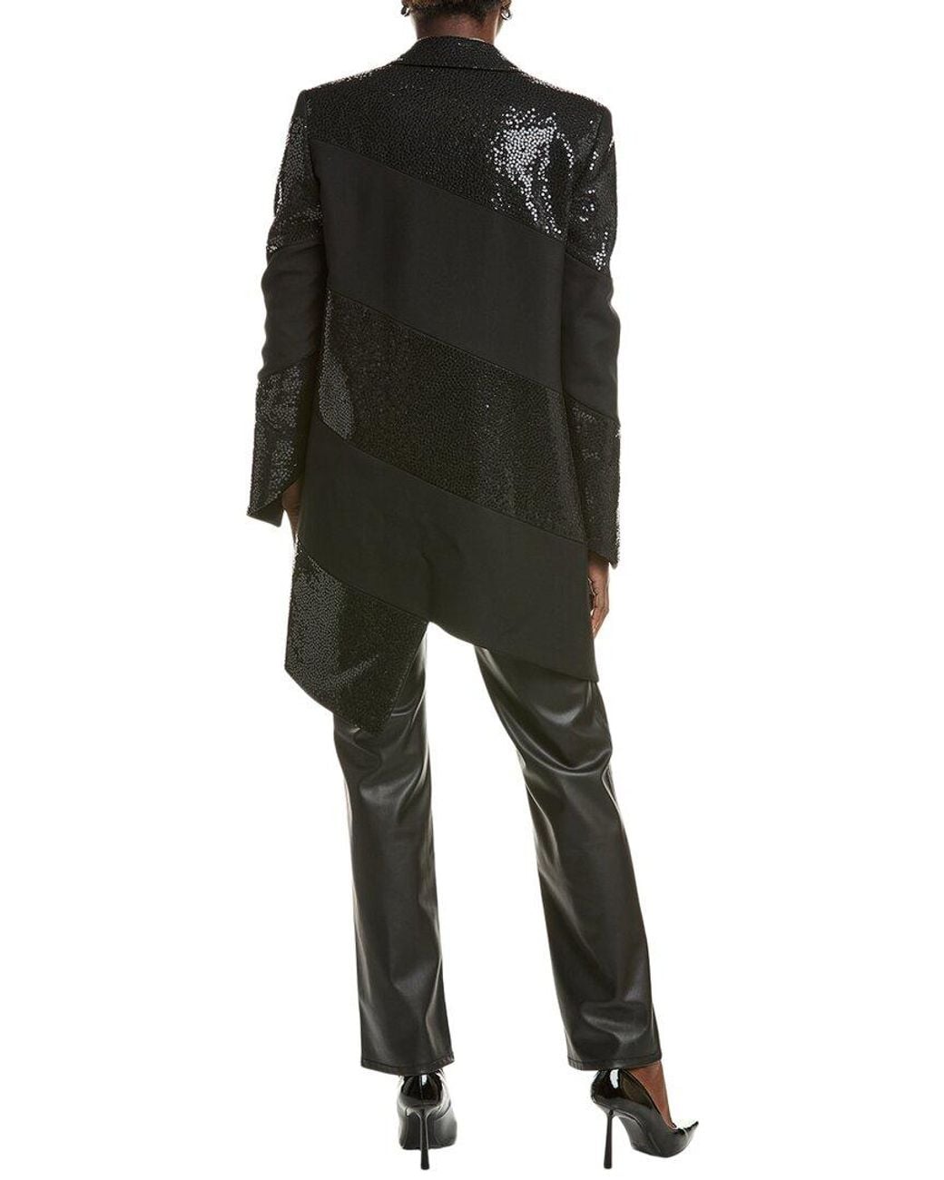 Michael Kors Black Bias Wool Blazer