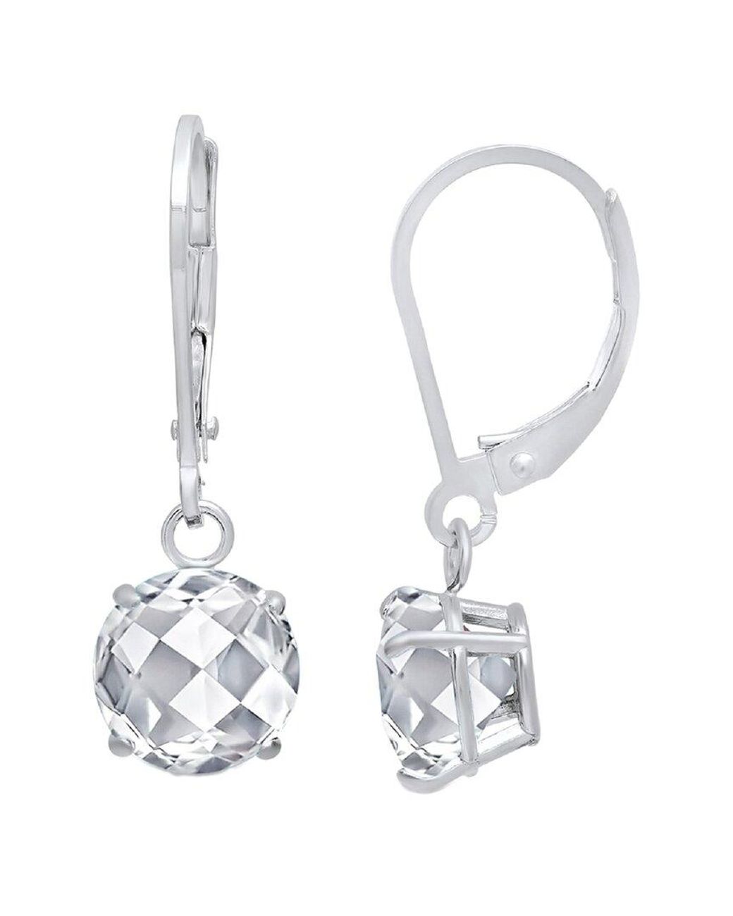 MaxColor 10k 4.00 Ct. Tw. White Topaz Dangle Earrings