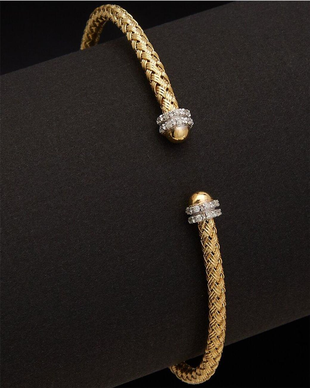 Meshmerise Black 18K Over 0.10 Ct. Tw. Diamond Bangle Bracelet