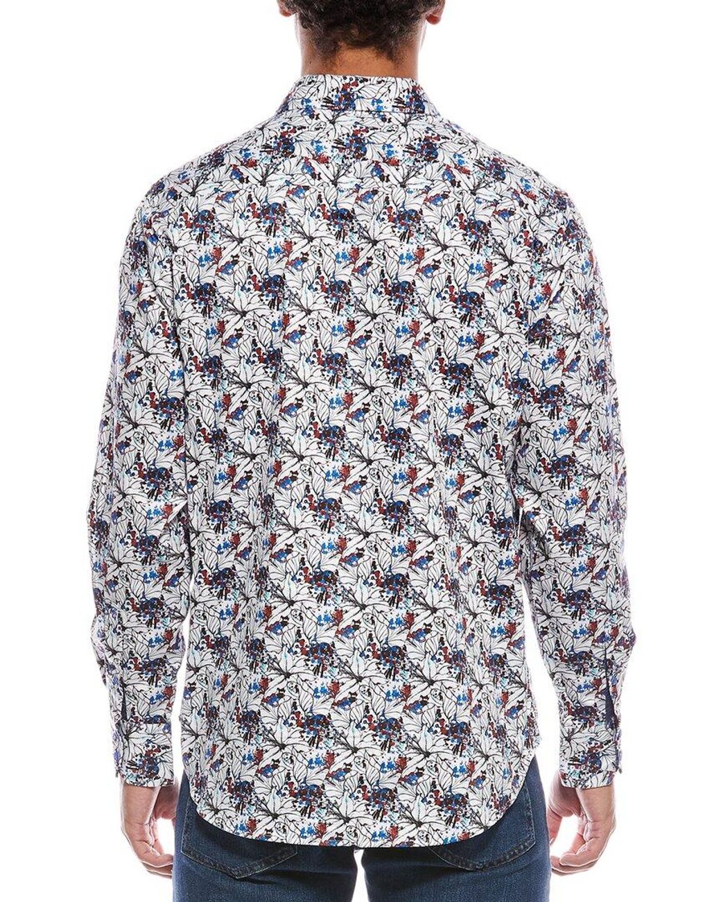 Robert Graham Blue Fenton Classic Fit Woven Shirt for men
