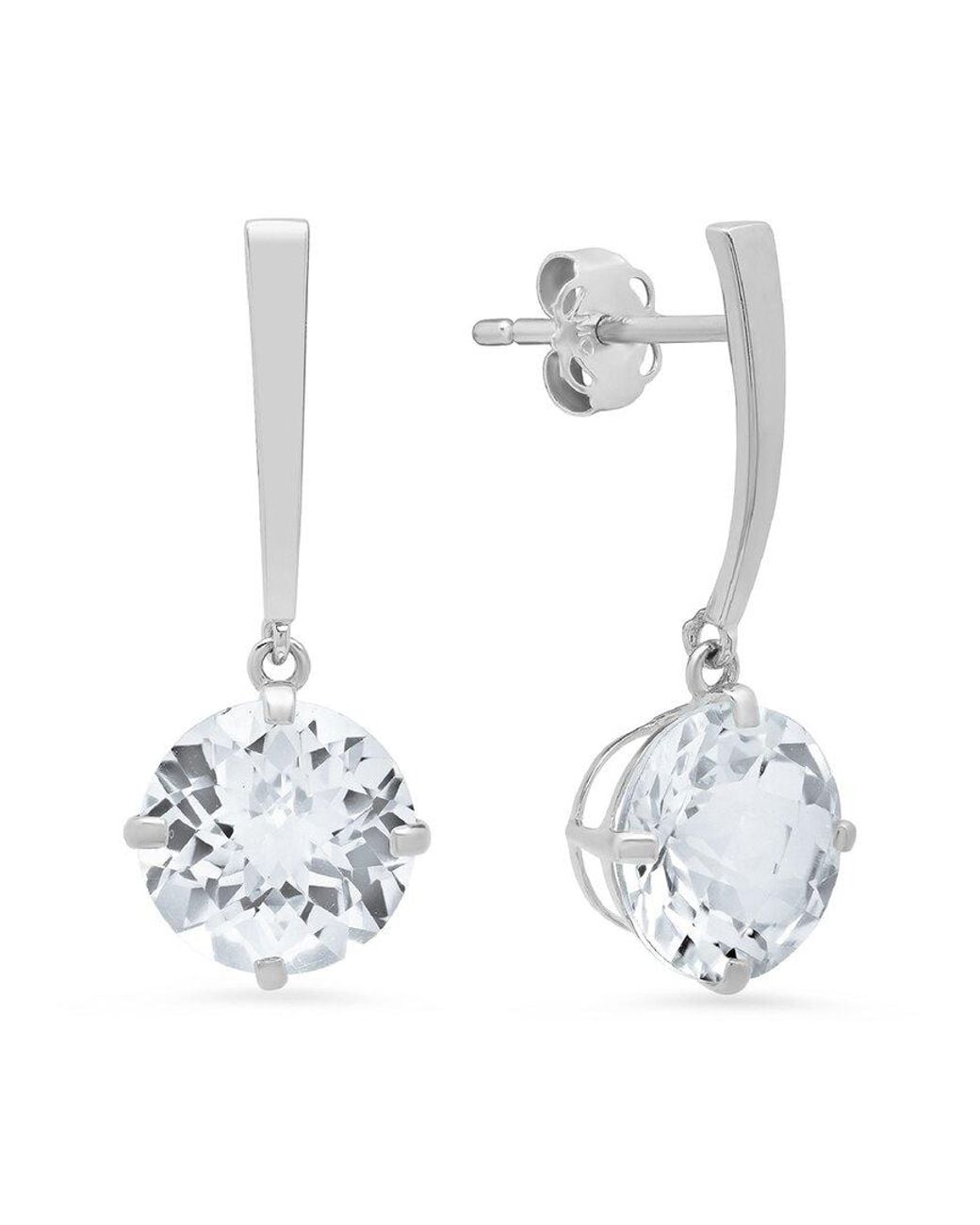 MaxColor 14k 3.50 Ct. Tw. White Topaz Drop Earrings