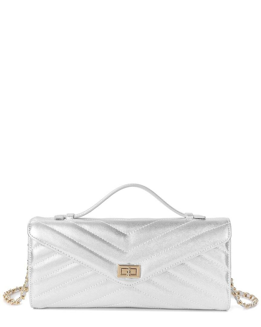 Tiffany & Fred Paris White Quilted Leather Shoulder Bag