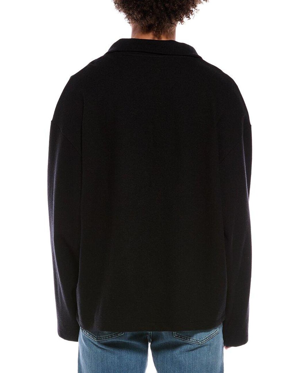 PANGAIA Black Wool Funnel Neck Sweater for men
