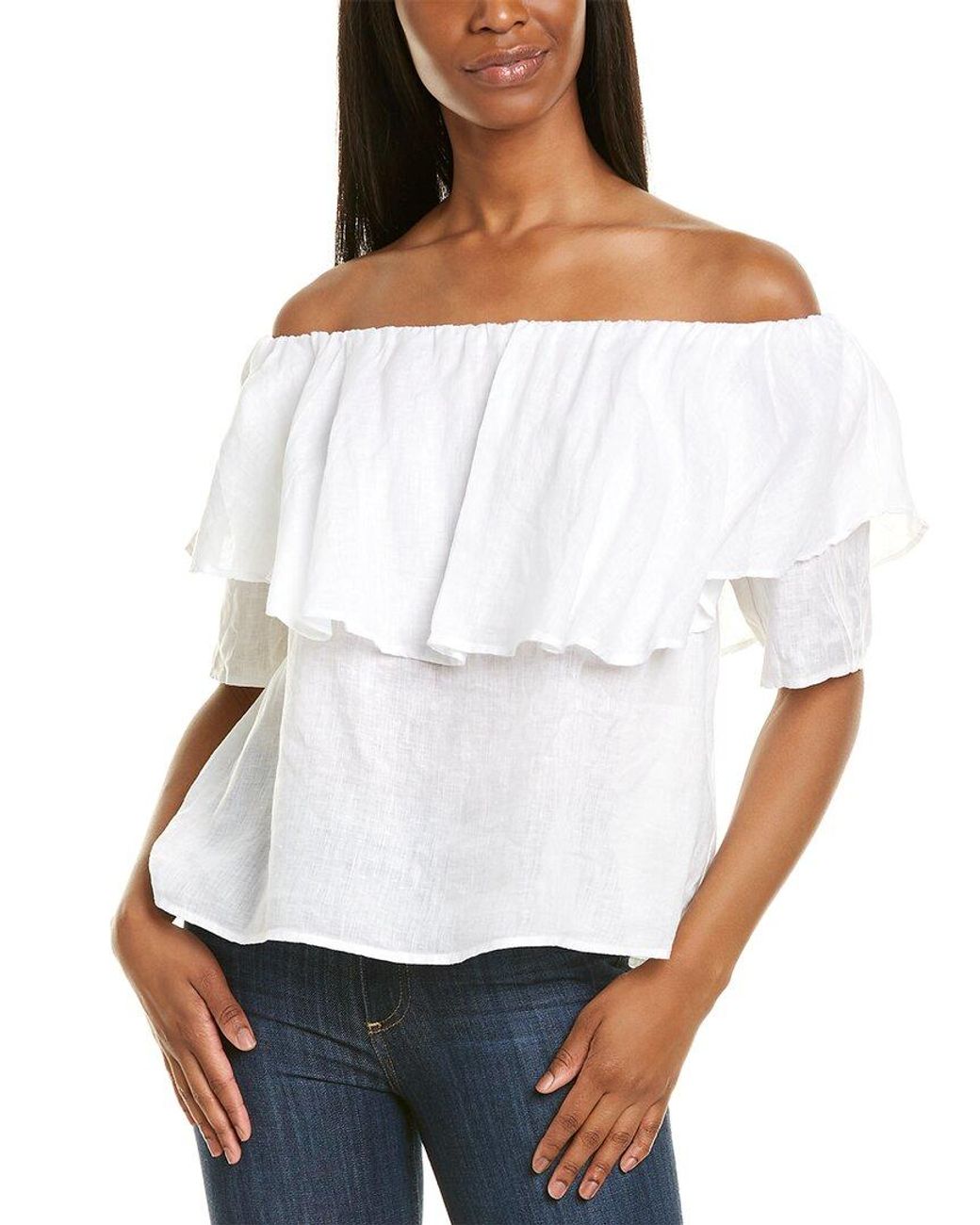 Maven West Offtheshoulder Linen Top in White Lyst