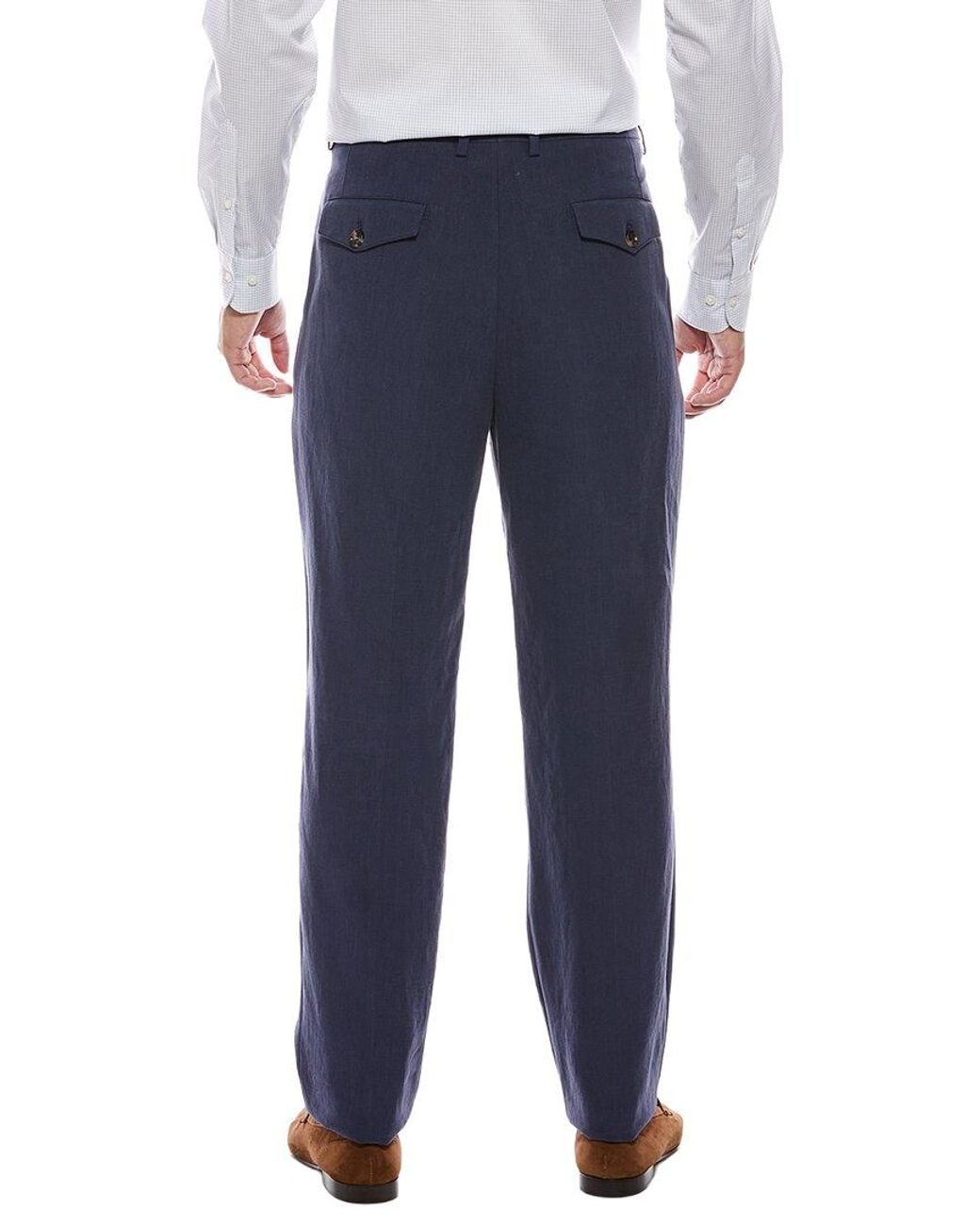 Brunello Cucinelli Blue Linen Trouser for men