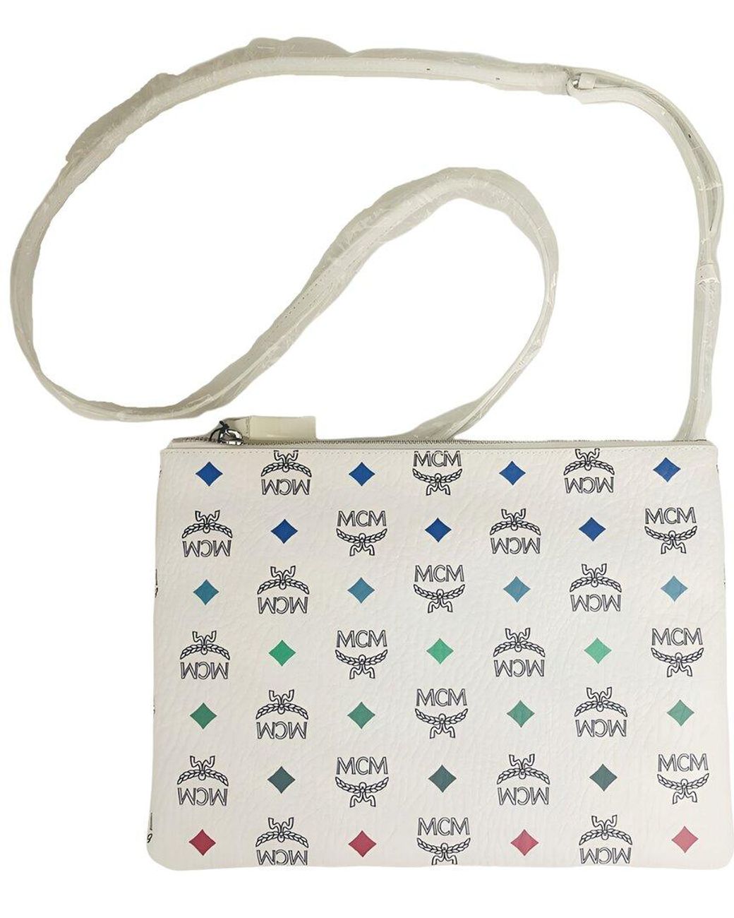 MCM White Pouch Canvas Crossbody