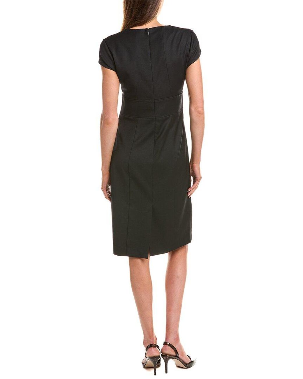 Reiss Black Haisley Tailored Wool-Blend Dress