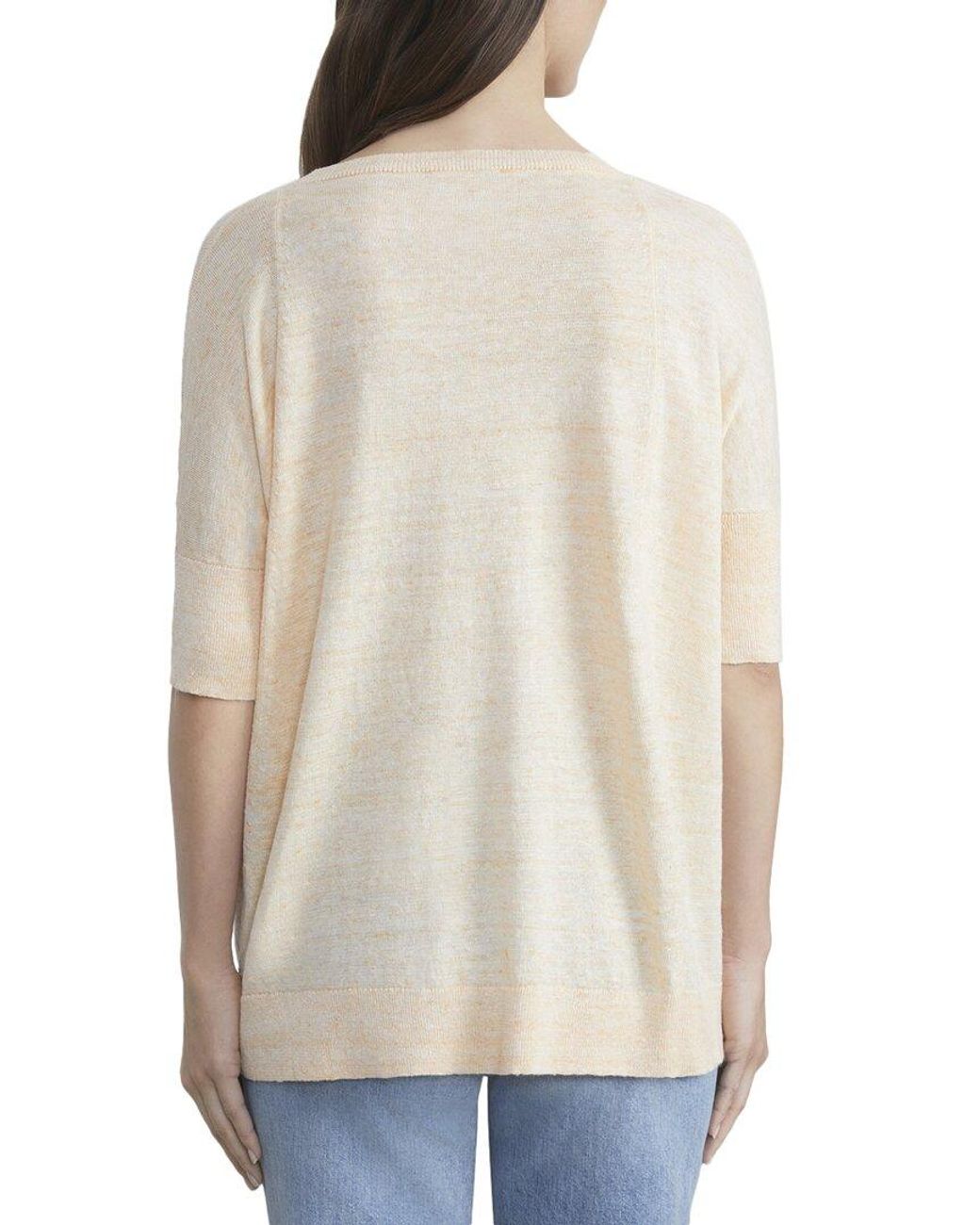 Lafayette 148 New York White Oversized Scoop Neck Linen Sweater