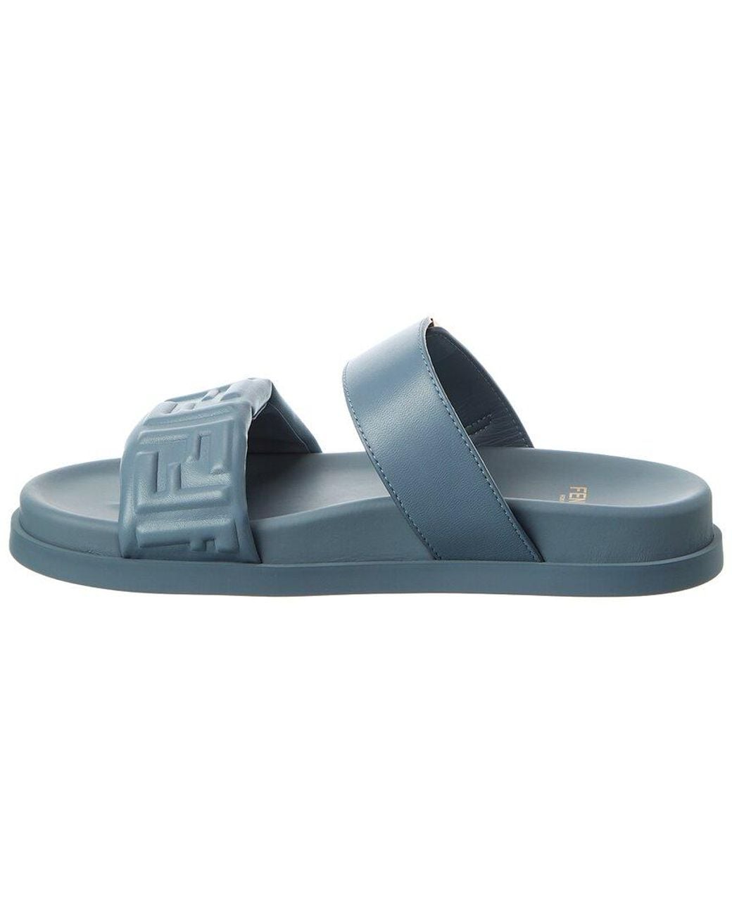 Fendi Blue Feel Ff Leather Sandal