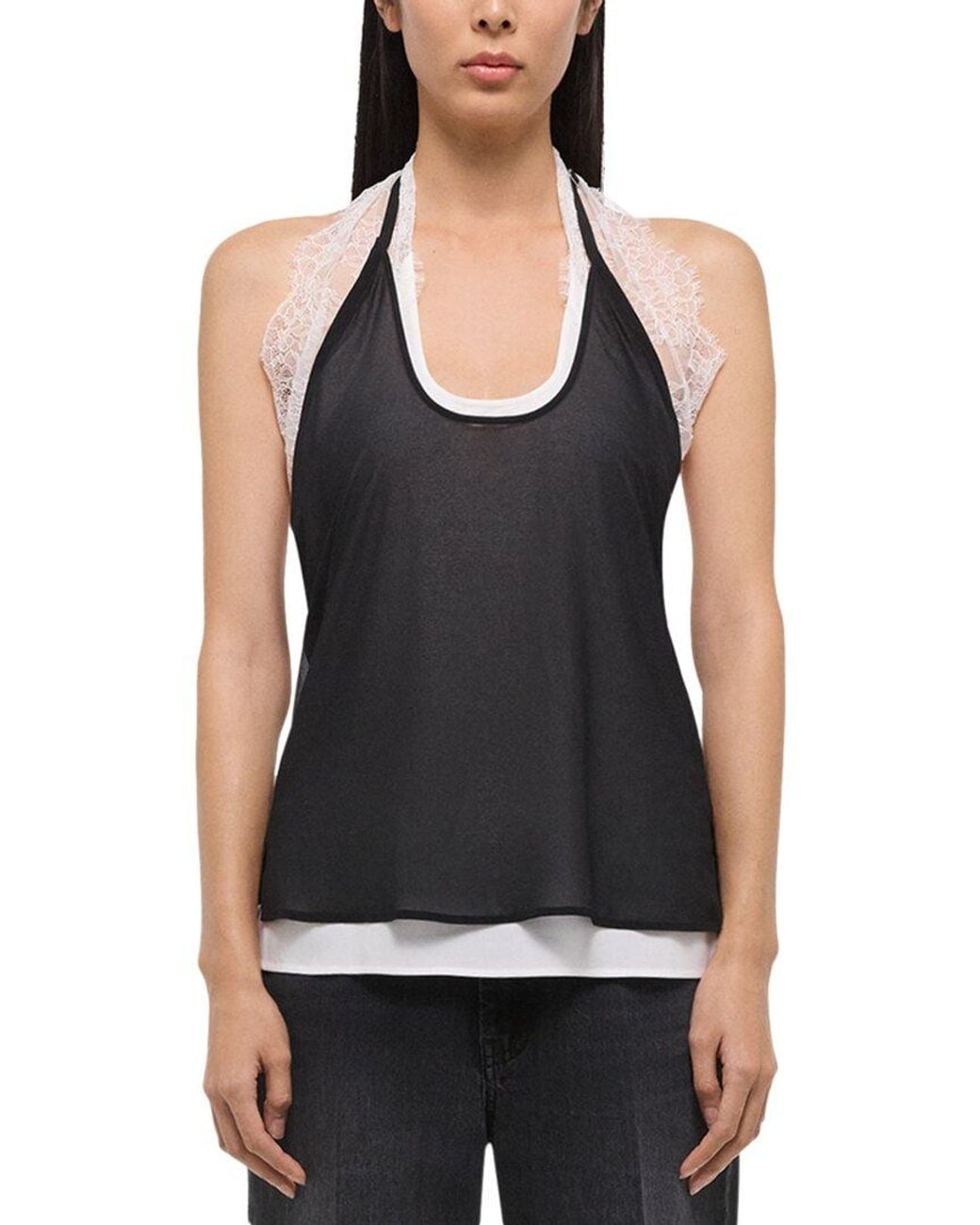 Helmut Lang Black Lace Dancer Top