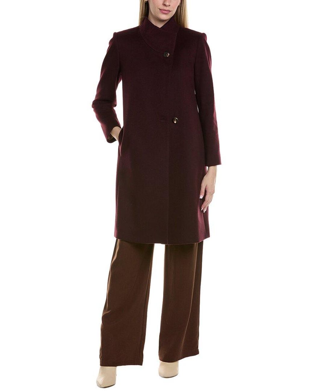 Fleurette Red Medium Wool Coat