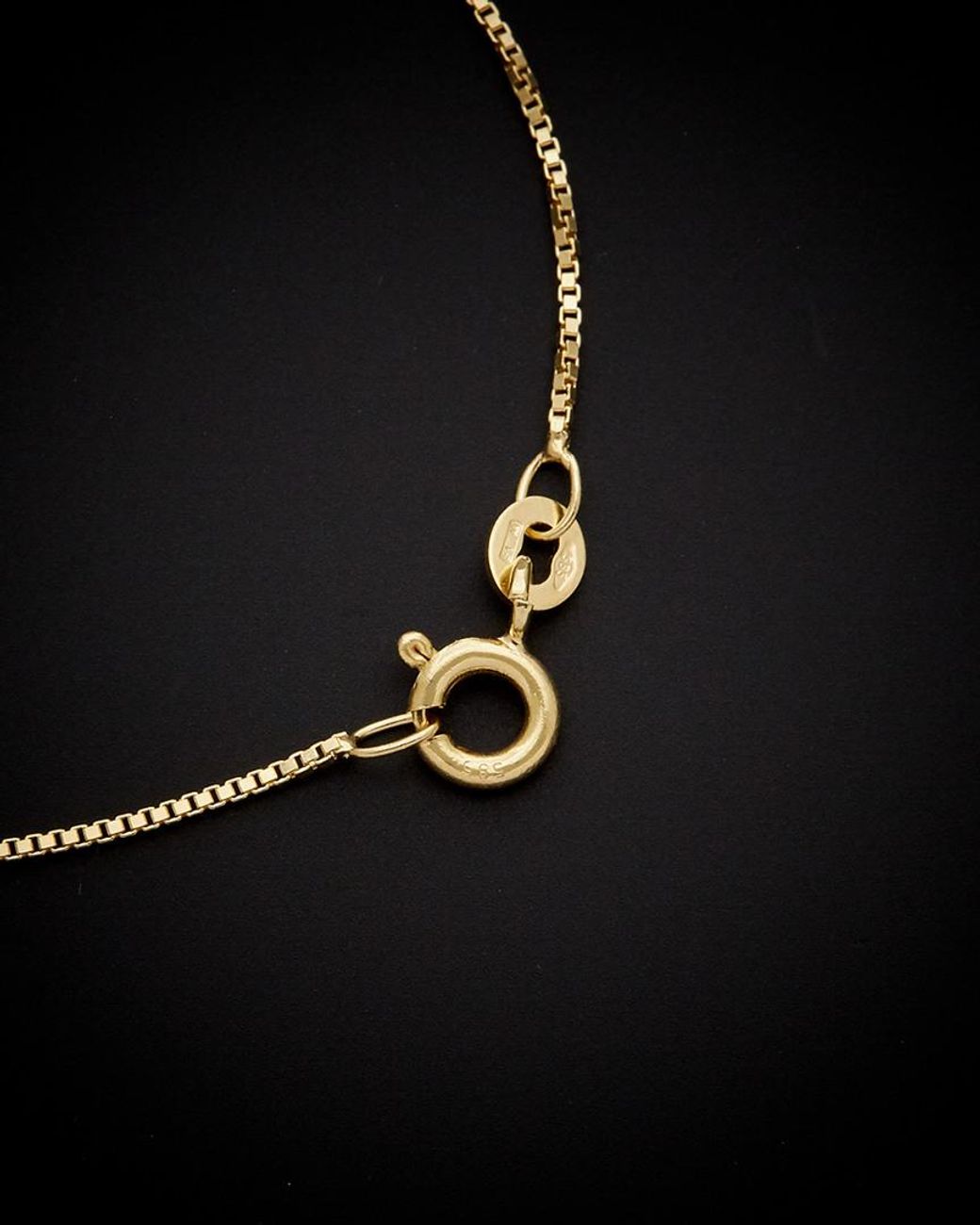 Italian Gold Black 14K Box Link Id Bracelet
