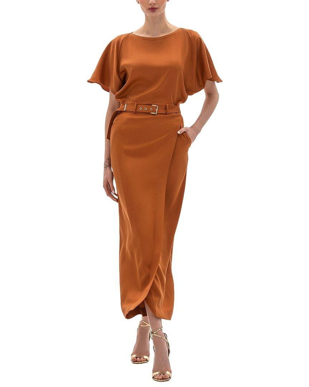 BGL Brown Midi Dress