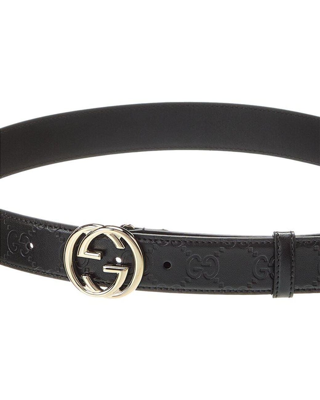 Gucci Black Interlocking G Leather Belt