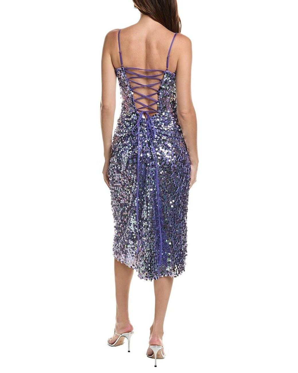 Sho Blue By Tadashi Ji Sequin Midi Dress