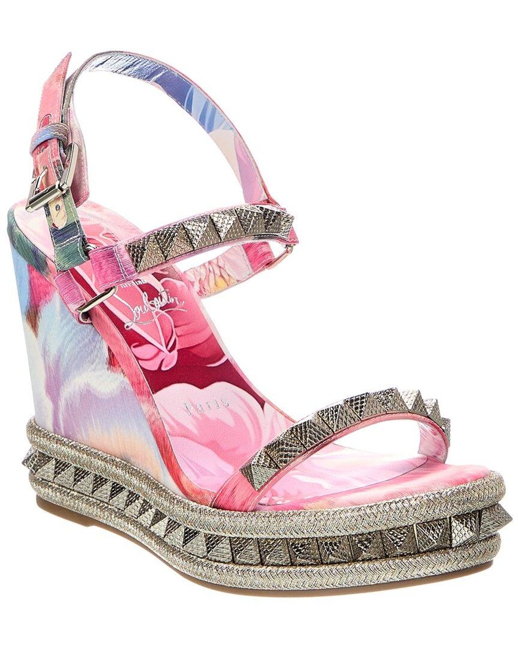 Christian Louboutin Pink Pyra Cloud 110 Canvas Sandal