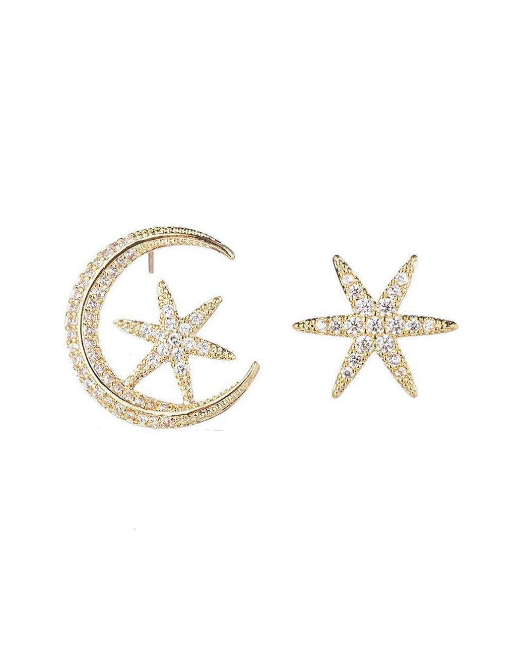 Eye Candy LA Metallic Cz Double Fish Earrings