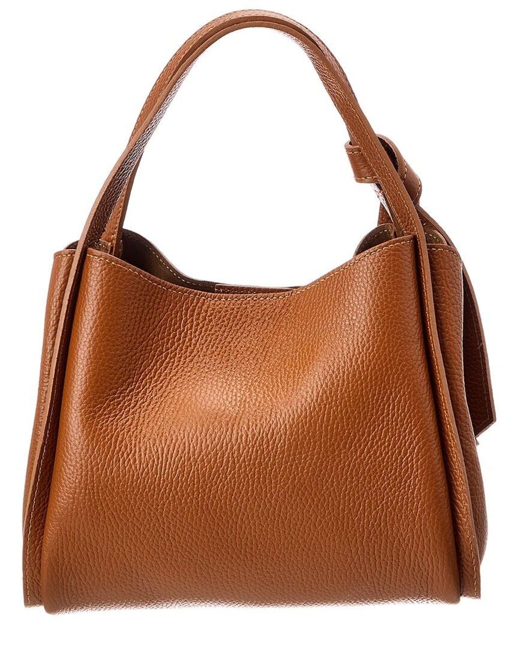 Italian Leather Brown Top Handle Tote