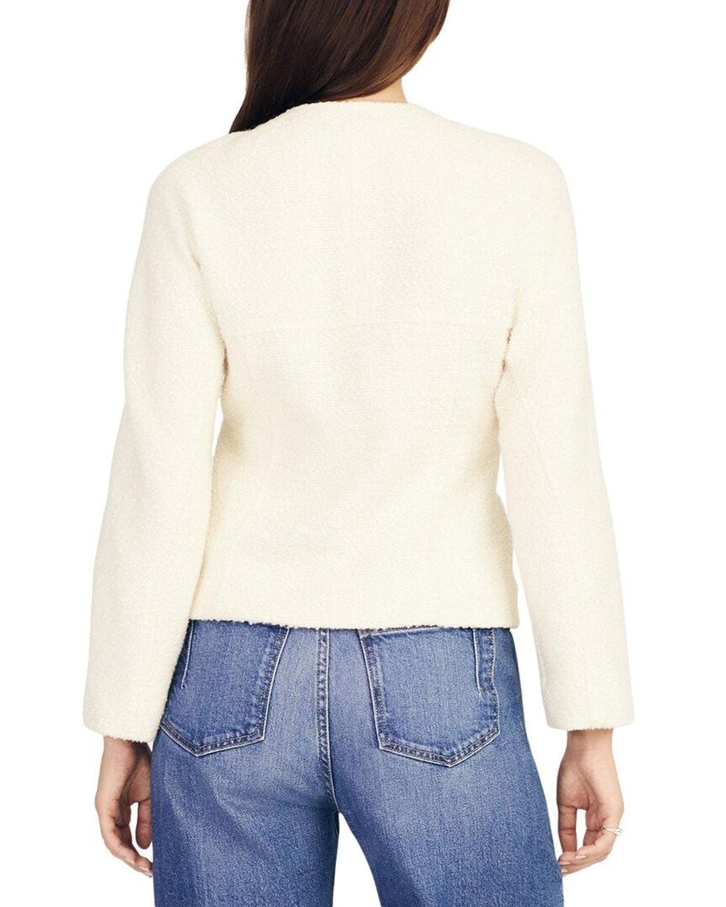 10 Crosby Derek Lam White Prewett Zip Front Wool-Blend Jacket
