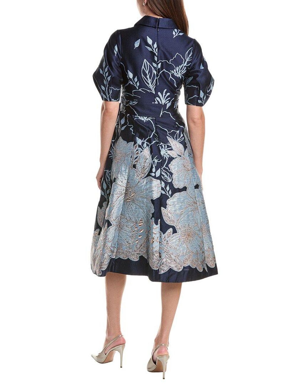 Teri Jon Black Floral Print Dress