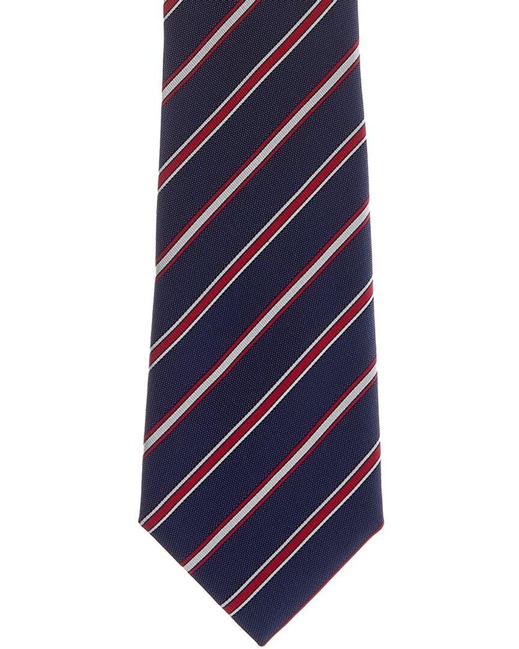 Canali Blue Diagonal Stripe Silk Tie for men