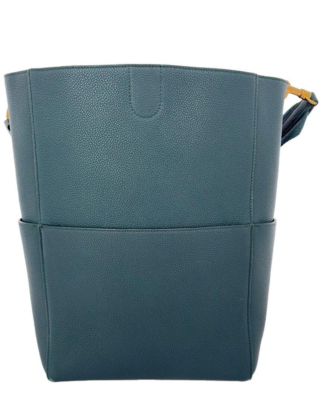 Céline Blue Suede Medium Sangle Bucket Bag (Authentic Pre-Loved)