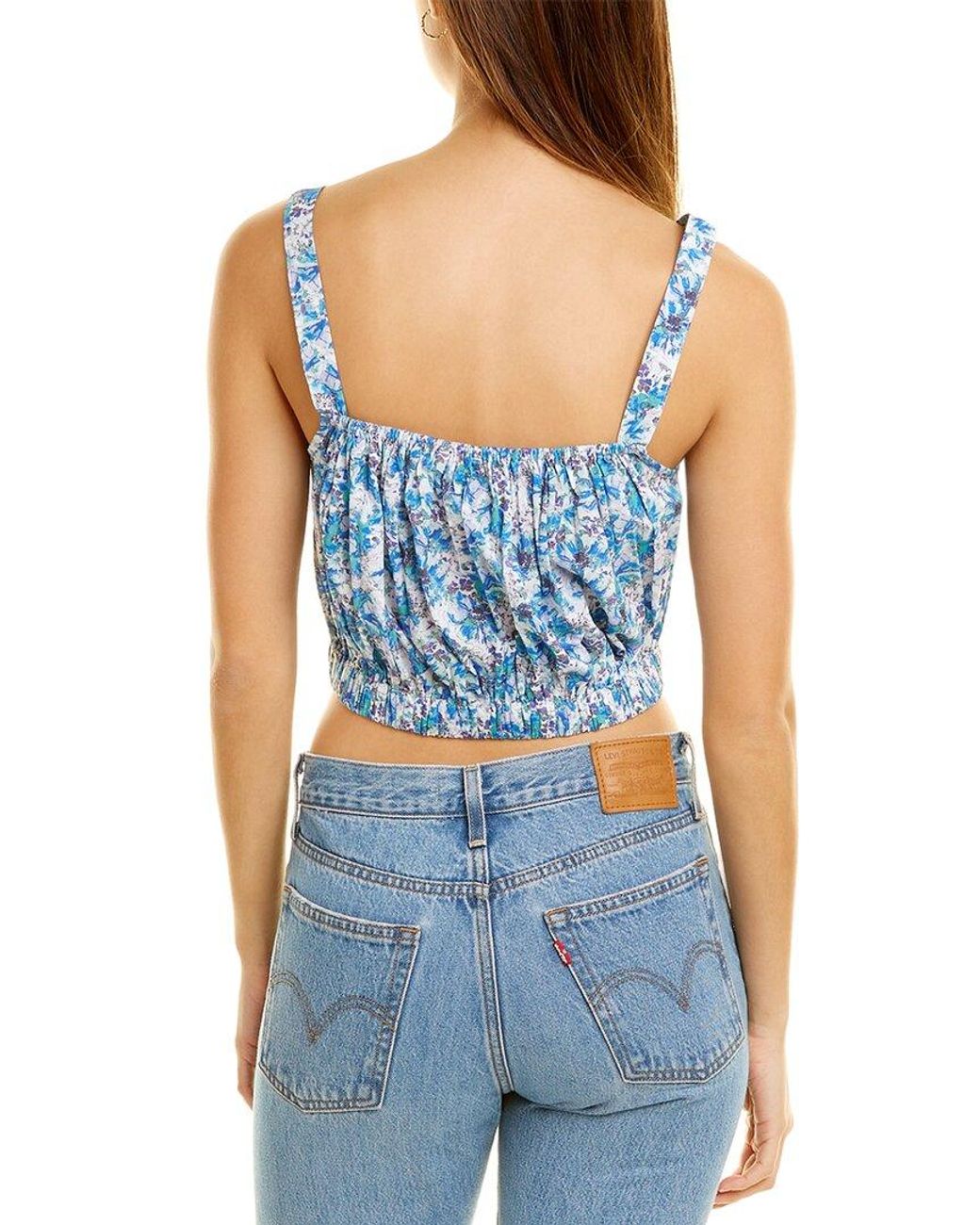 CELINA MOON Blue Cropped Tank