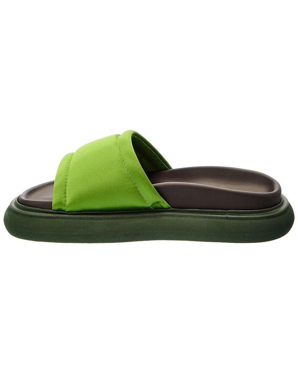 The Attico Green Padded Satin Platform Sandal