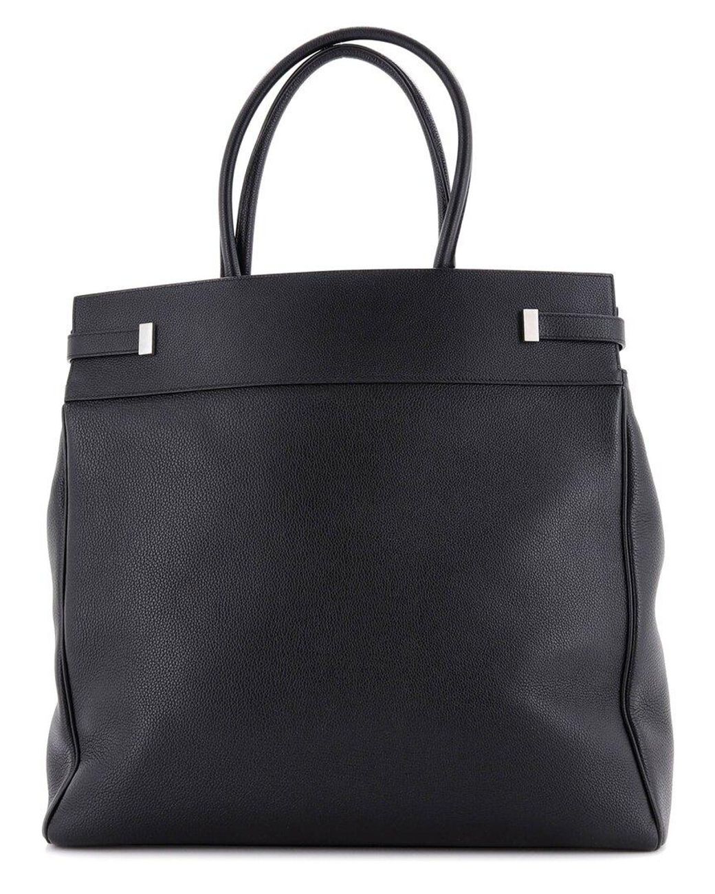 Saint Laurent Black Leather Manhattan Tote North South (Authentic Pre-Loved)
