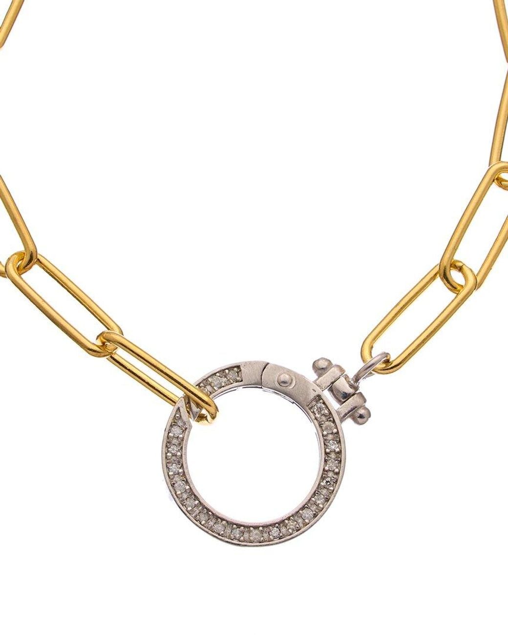Meshmerise Metallic 18k Over Silver 0.15 Ct. Tw. Diamond Link Toggle Bracelet