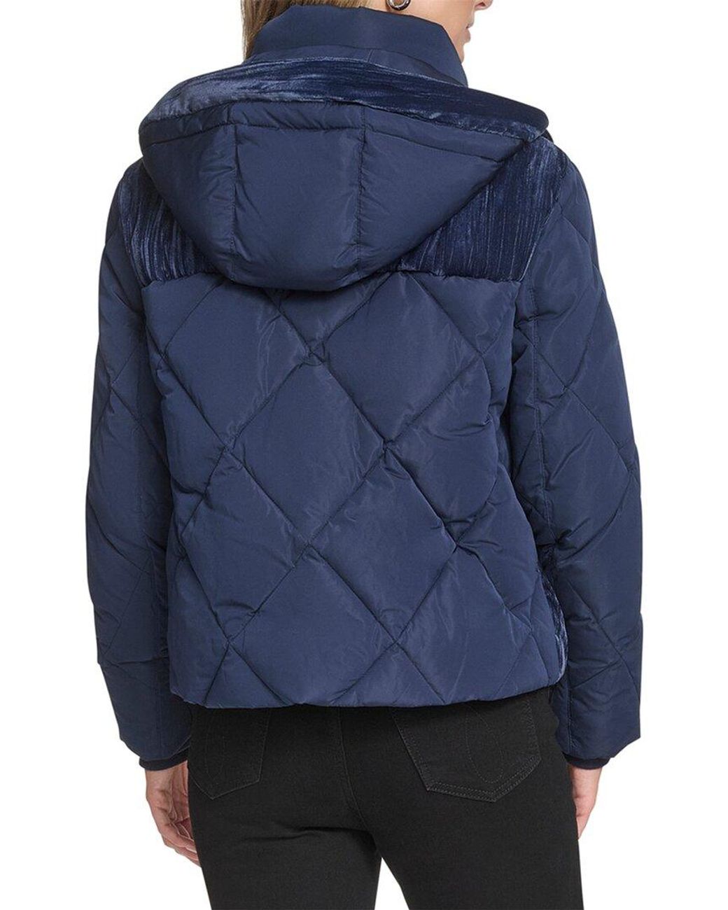 Andrew Marc Blue Tayte Hooded Puffer Jacket