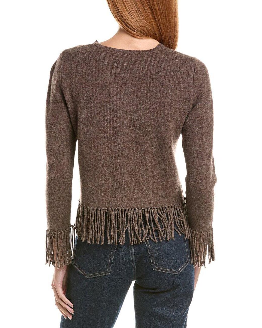 Sofiacashmere Brown Cropped Crewneck Milano Wool & Cashmere-blend Jacket
