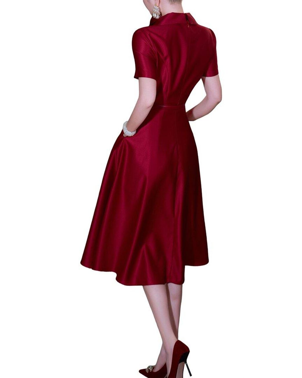 BRC By BURRYCO Red Solid Midi Dress