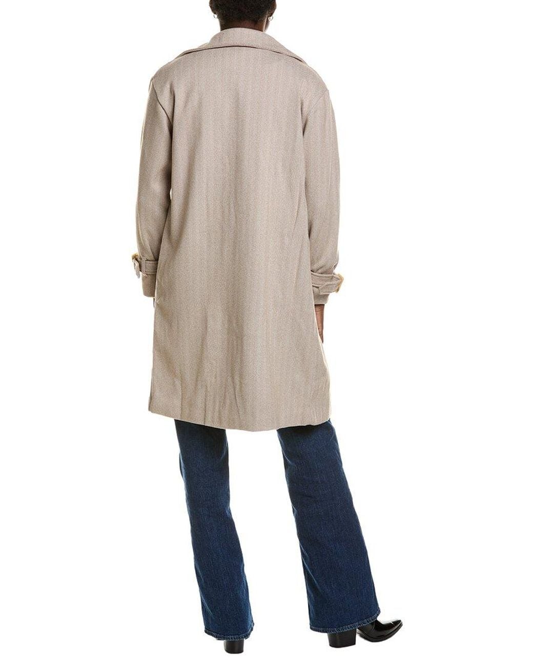 Marion Natural Collared Neck Buttoned Coat