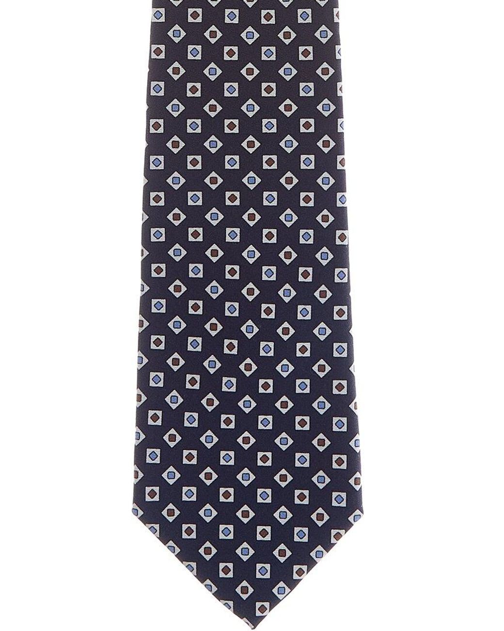 Canali Blue Shapes Silk Tie for men