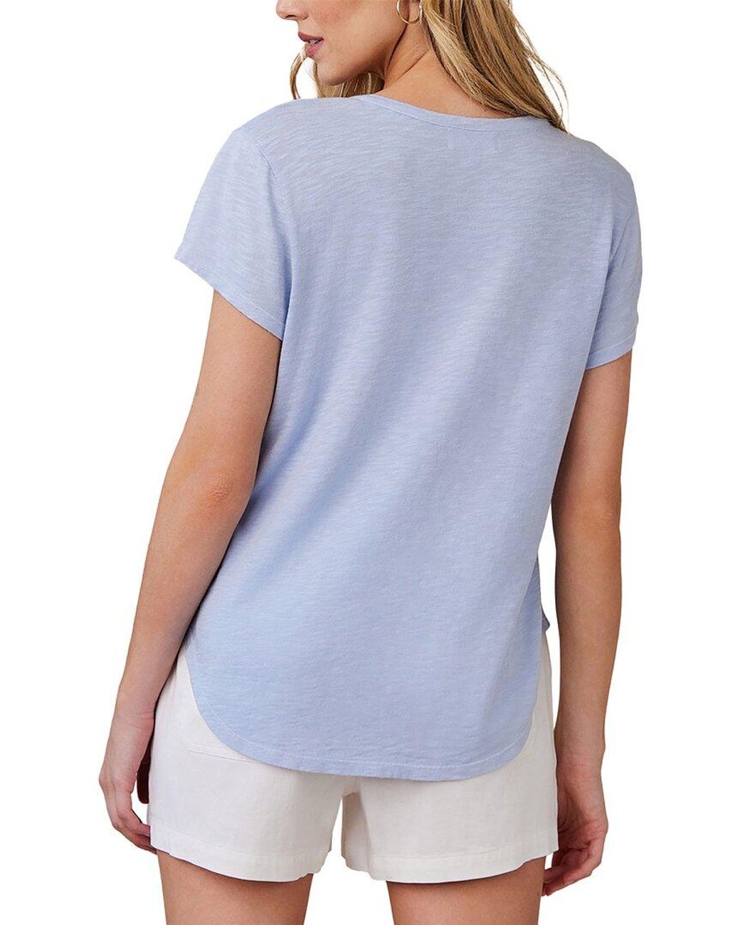 Bella Dahl Blue Henley T-Shirt