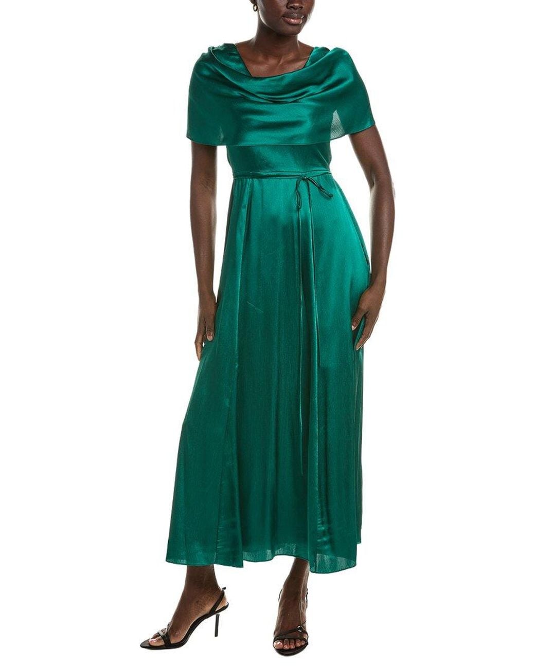 Maison Tara Green Sleeveless Midi Dress
