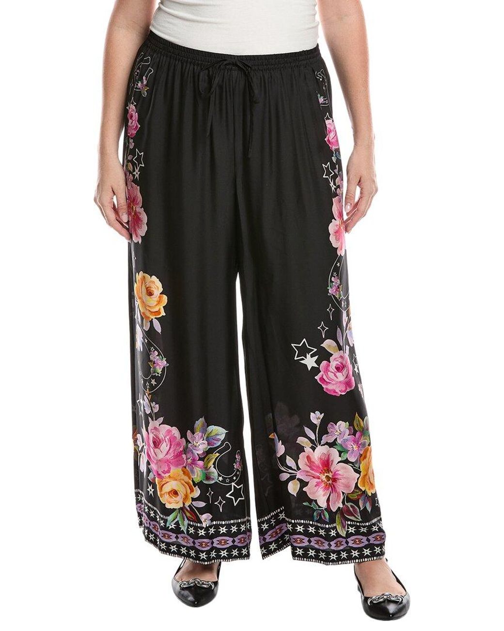 Johnny Was Black Plus Frankie Easy Silk-Blend Pant