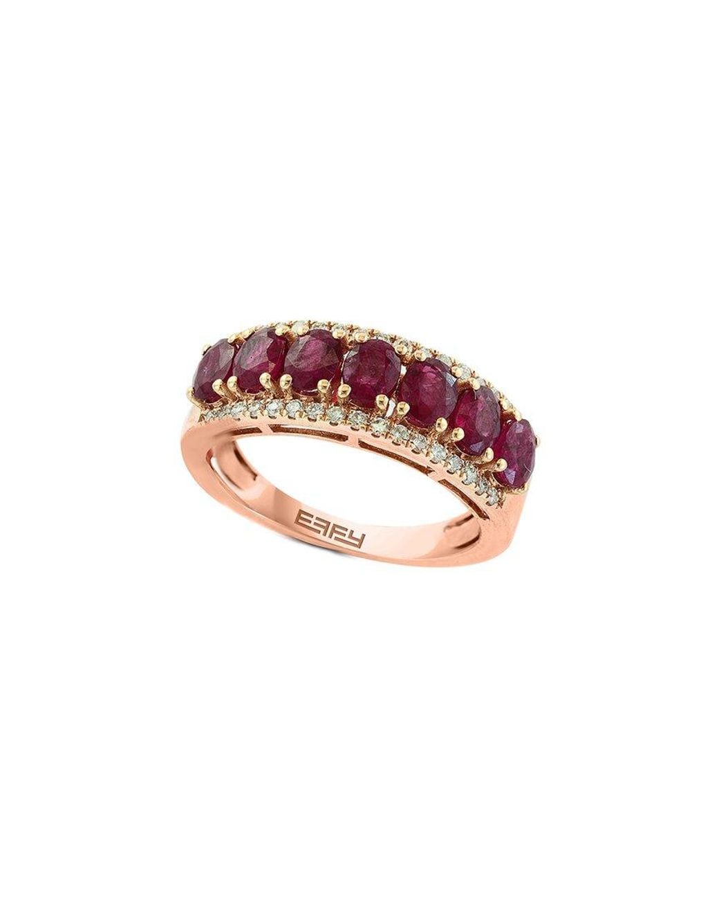 Effy Fine Jewelry Pink 14K Rose 2.25 Ct. Tw. Diamond & Ruby Ring