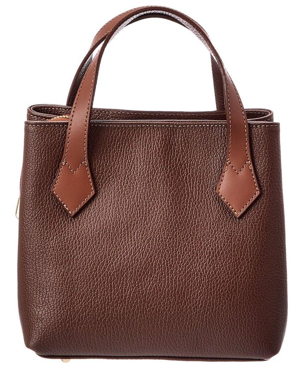 Italian Leather Brown Top Handle Tote