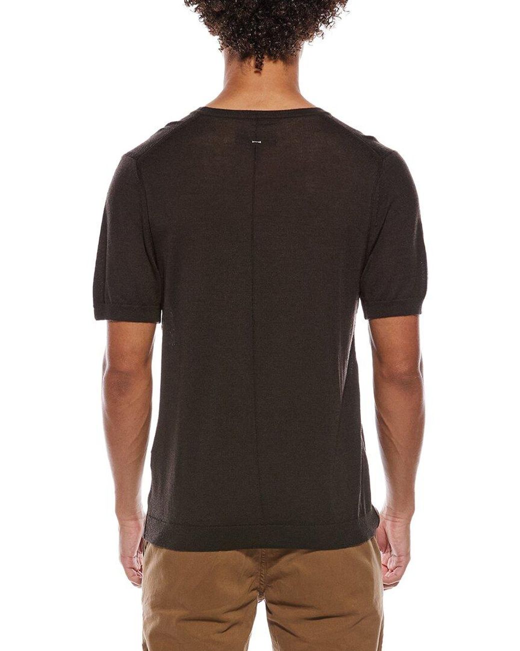 Rag & Bone Black Aulton Knit Wool-Blend T-Shirt for men