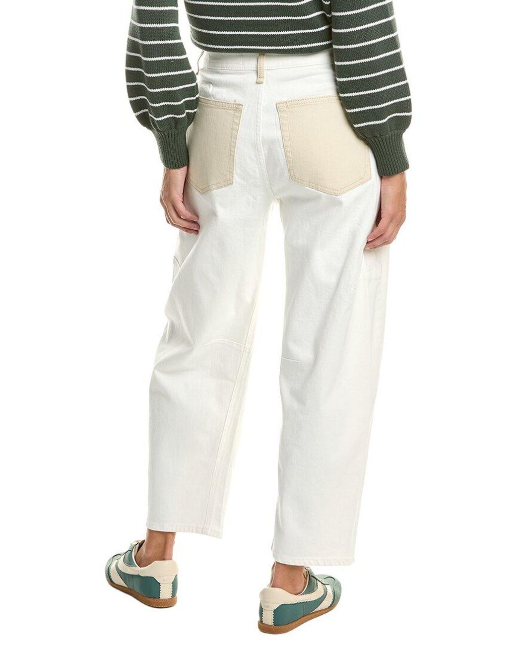 Rag & Bone White Chase High Rise Barrel Jean
