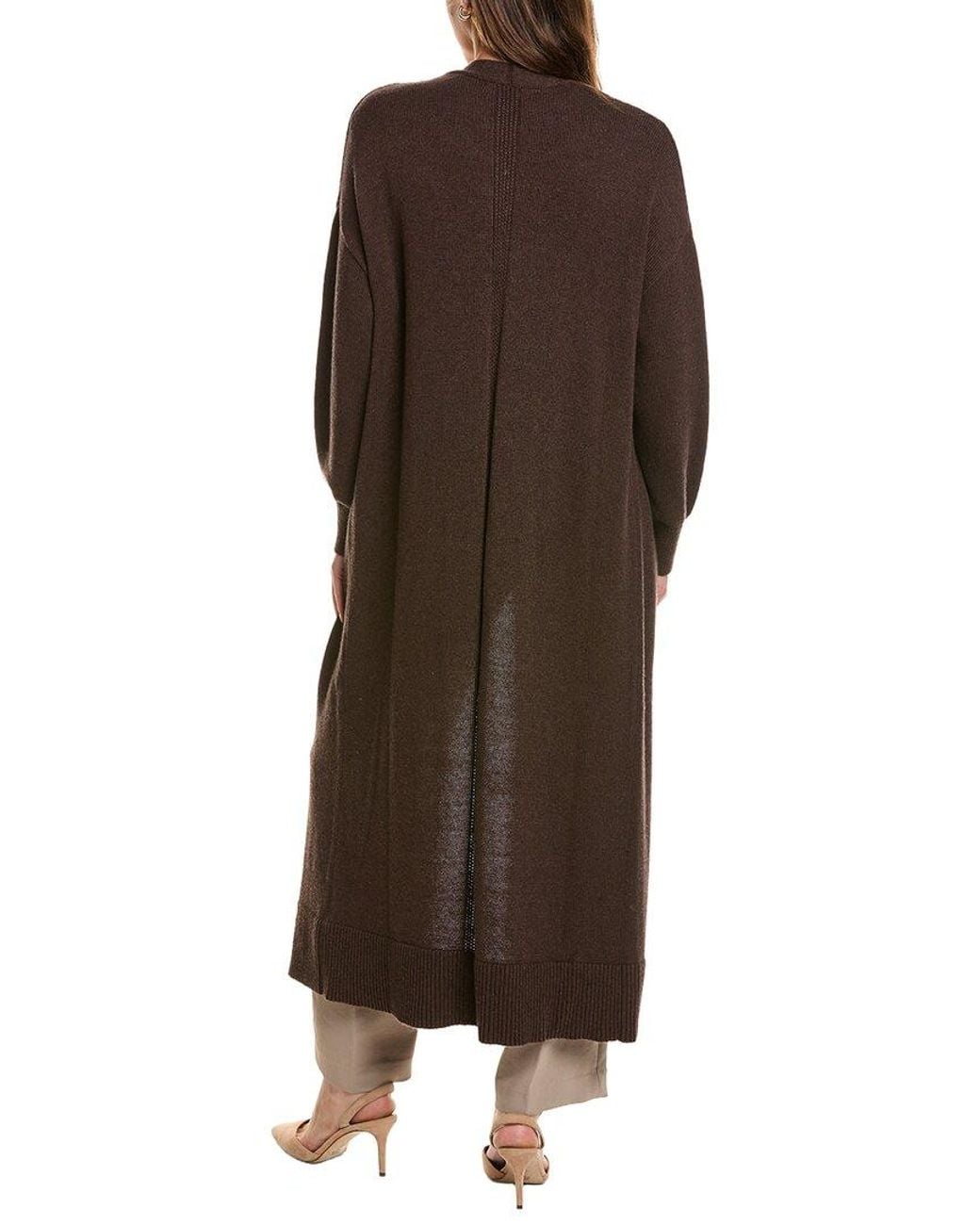 525 America Brown Wool-Blend Duster Cardigan