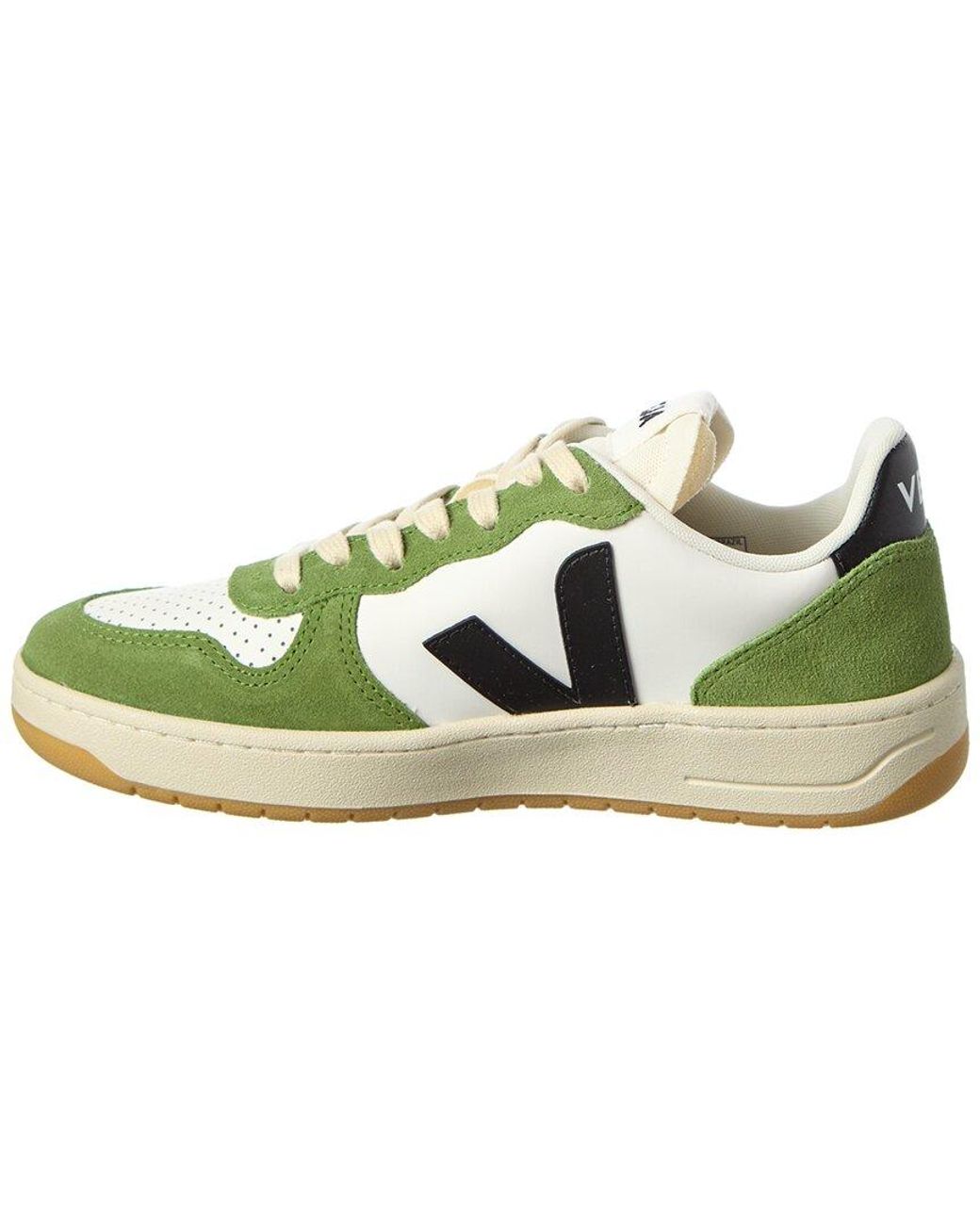 Veja Green V-10 Prime Suede & Leather Sneaker