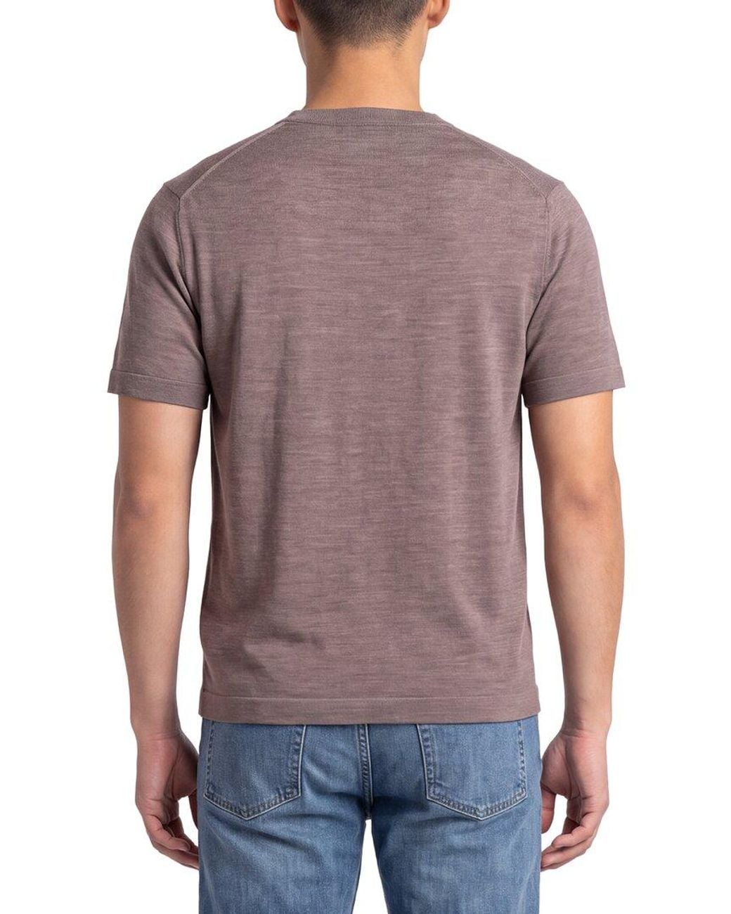 Theory Gray Relaxed Wool Crewneck Sweater for men