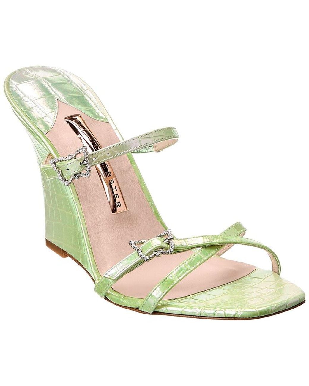 Sophia Webster Metallic Venus Leather Wedge Sandal