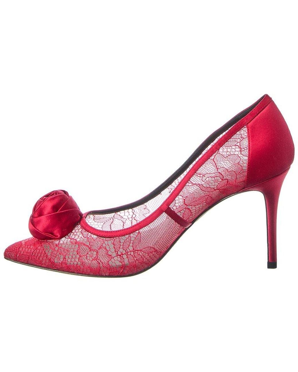 L'Agence Pink Fosette Lace & Satin Sandal